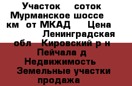 Участок 13 соток, Мурманское шоссе, 72 км. от МКАД,  › Цена ­ 340 000 - Ленинградская обл., Кировский р-н, Пейчала д. Недвижимость » Земельные участки продажа   